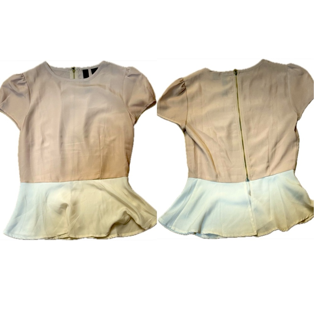 Mauve/Pink with white peplum size XS